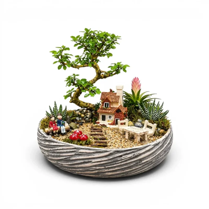 Saksıda Bonsai ve Minyatür Yaşam Bahçesi